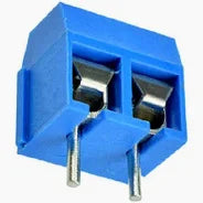 2-Pin Screw Terminal Block Connector 5.08mm Pitch - Blue (5 product image for electronics and prototyping use