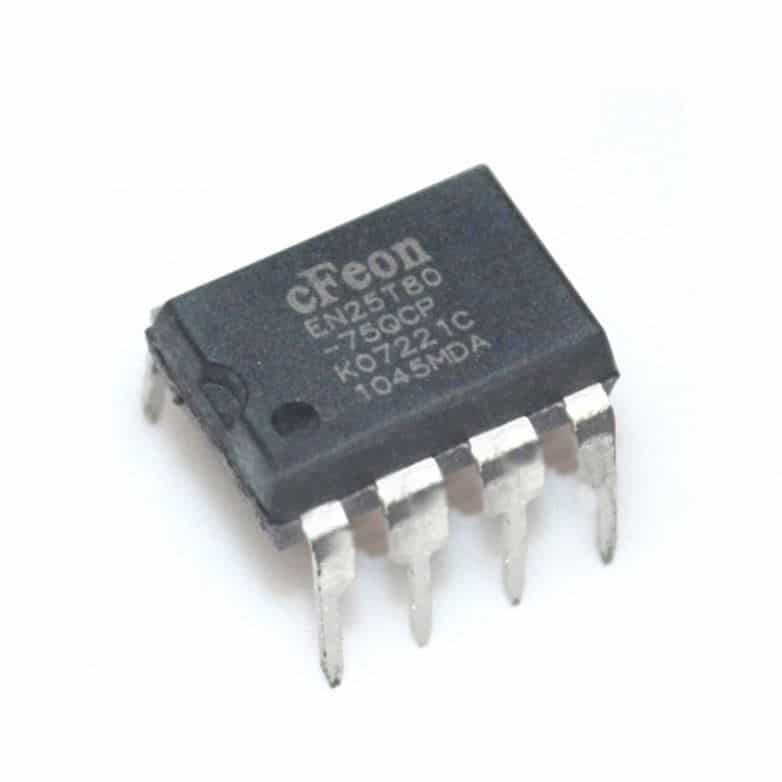 DIP NOR FLASH Memory Chip EN25T80-75QCP Flash /8M product image for electronics and prototyping use