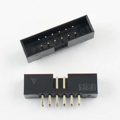 12-Pin 2x6 IDC Header Box PCB Mount Straight (5 Pack) product image for electronics and prototyping use