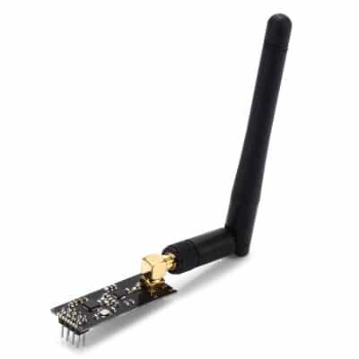 NRF24L01 RF transceiver module + Antenna product image for electronics and prototyping use
