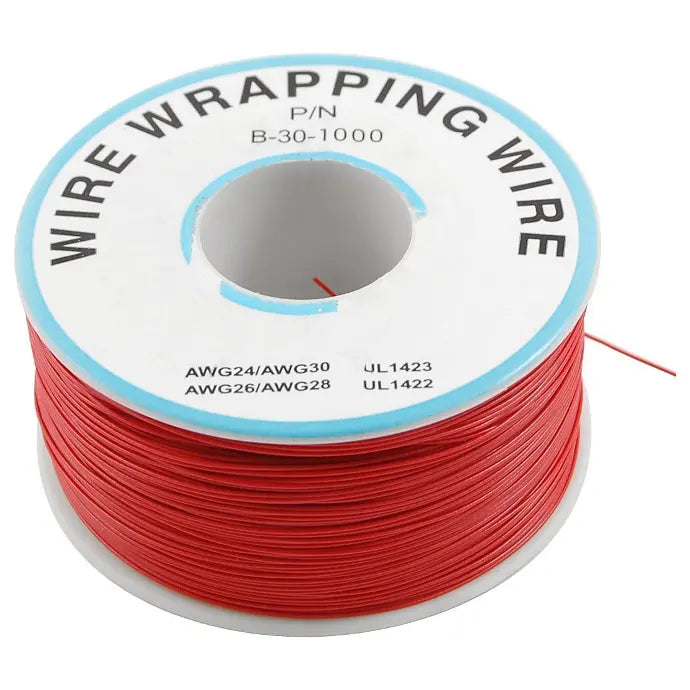 250m Red 30AWG 0.25mm Wire Roll product image for electronics and prototyping use