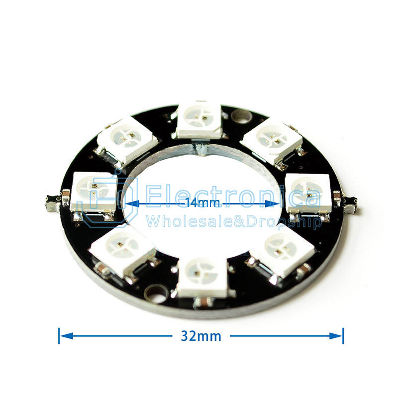 1/3/4/7/8/12/16/24 Bit WS2812 5050 RGB LED Lamp Panel Module