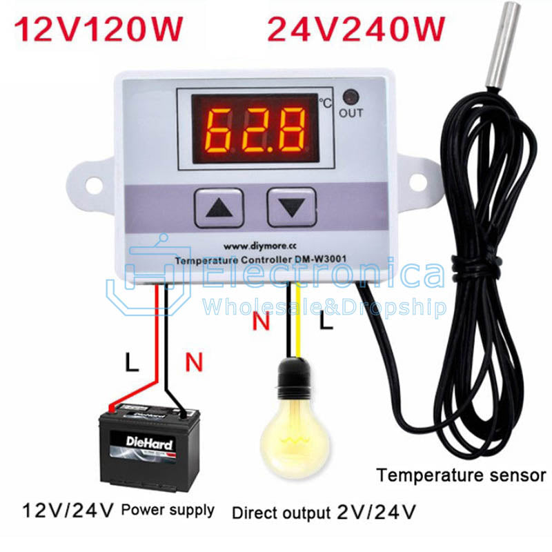W3001 Digital Temperature Controller - I Found Tech Chinese Warehouse Import - 0.5m waterproof probe