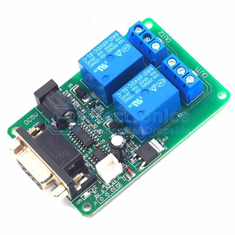 12V 2 Channel Serial Port RS232 Relay Module - I Found Tech Chinese Warehouse Import