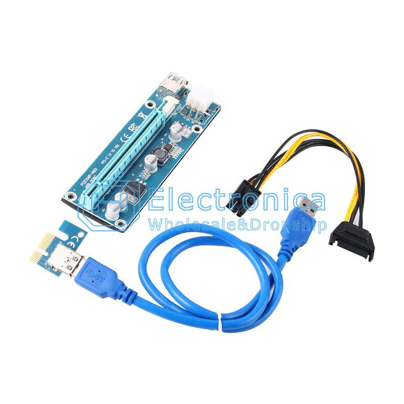 PCIE 1x to 16x Extender - I Found Tech Chinese Warehouse Import - 24Pin sata power launchpad