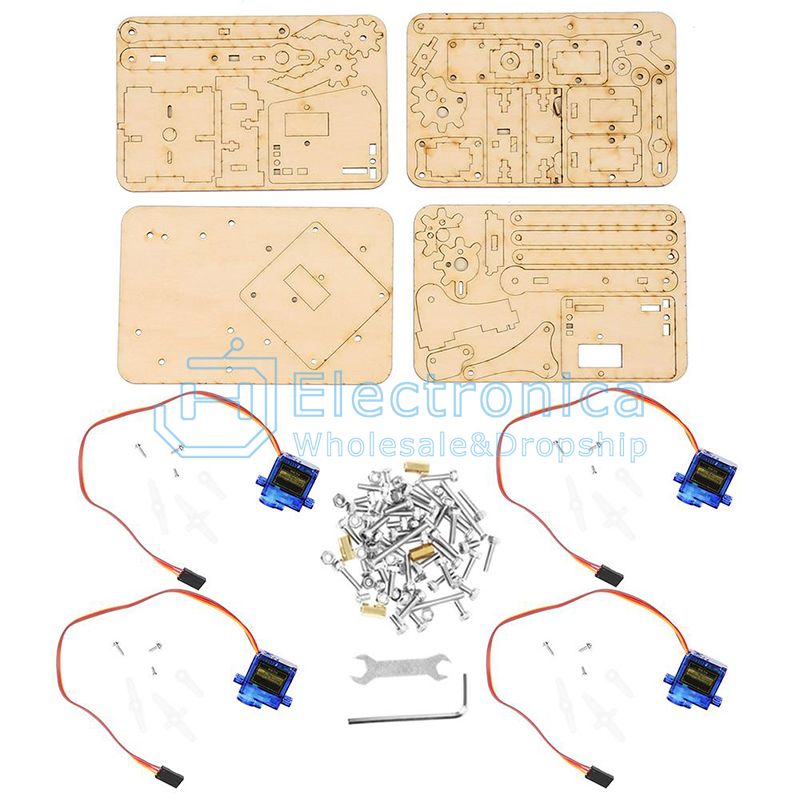 4 DOF Wood Robotic Mechanical Arm SG90 MG90S Servo4 DOF Wood Robotic Mechanical Arm with SG90/MG90S Servo - I Found Tech...