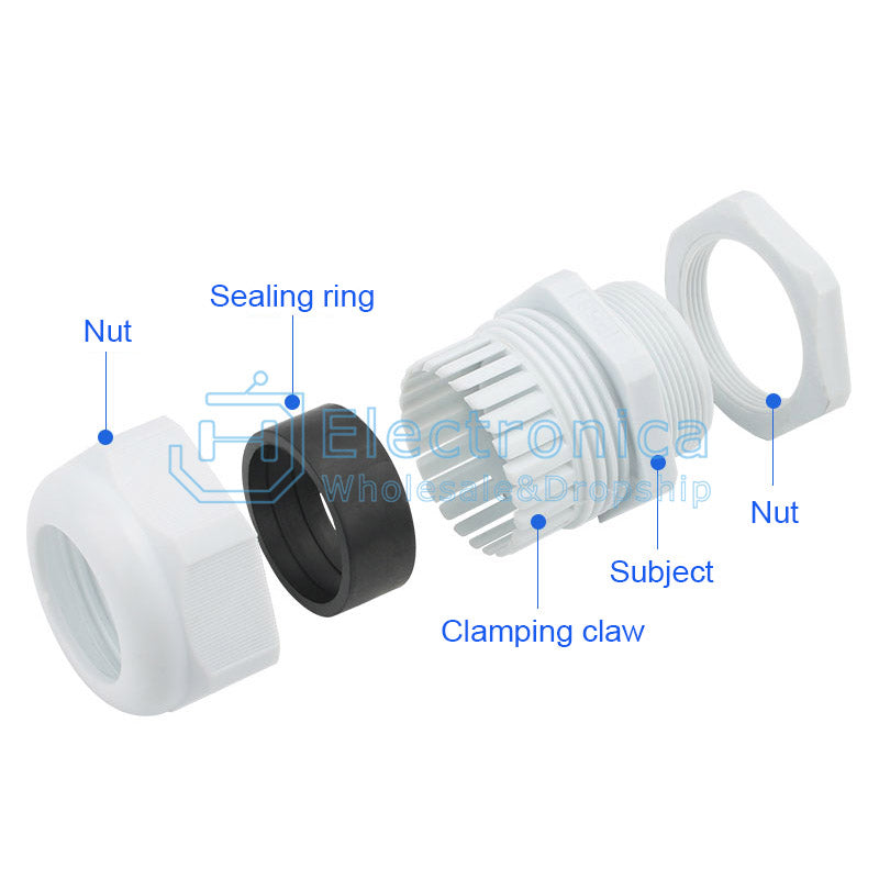IP68 PG9/11/13.5 /16 /7 Waterproof Nylon Plastic Cable Gland Connector - I Found Tech Chinese Warehouse Import - Black...