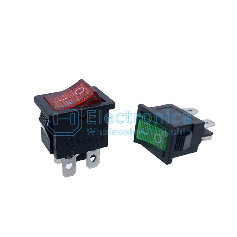 KCD1-104 15*21mm 6A/250V 4Pin Boat Switch with Light - I Found Tech Chinese Warehouse Import - Green with light(5pcs)