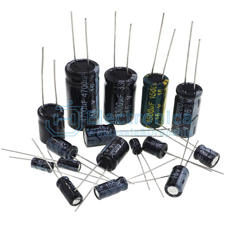 16V DIP Aluminum Electrolytic Capacitor - I Found Tech Chinese Warehouse Import - 16V 1000UF 10*13mm 10pcs