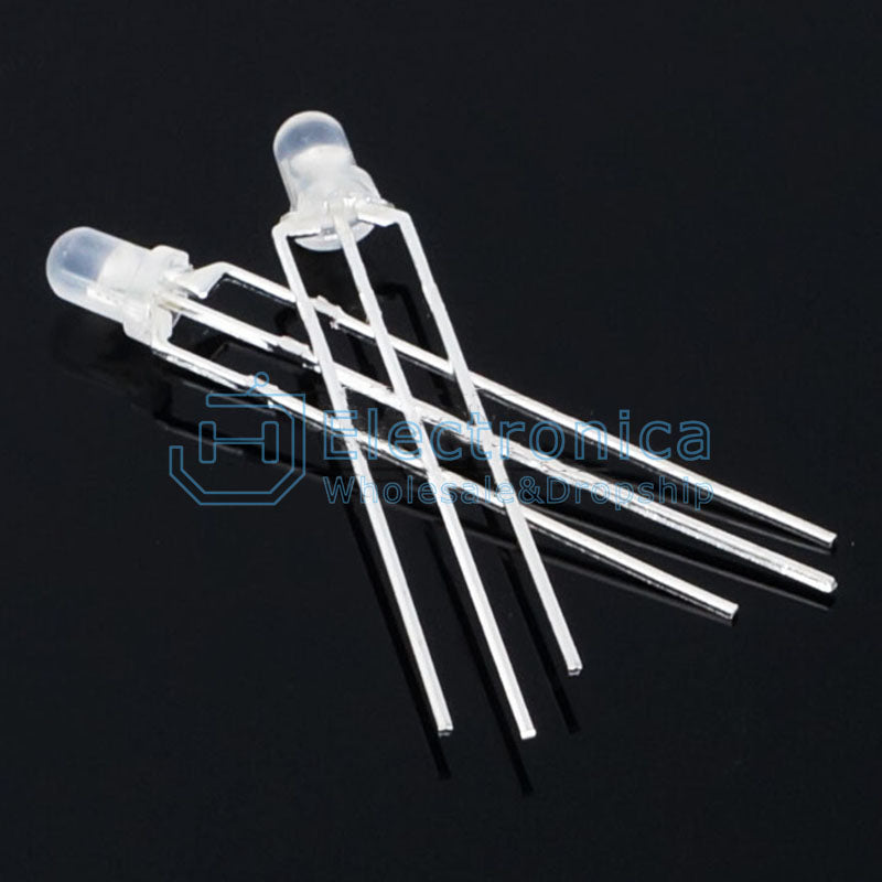 F3 3mm Red and Blue 3P Common Cathode/Anode Highlight Fog LED - I Found Tech Chinese Warehouse Import - Common anode(100pcs)