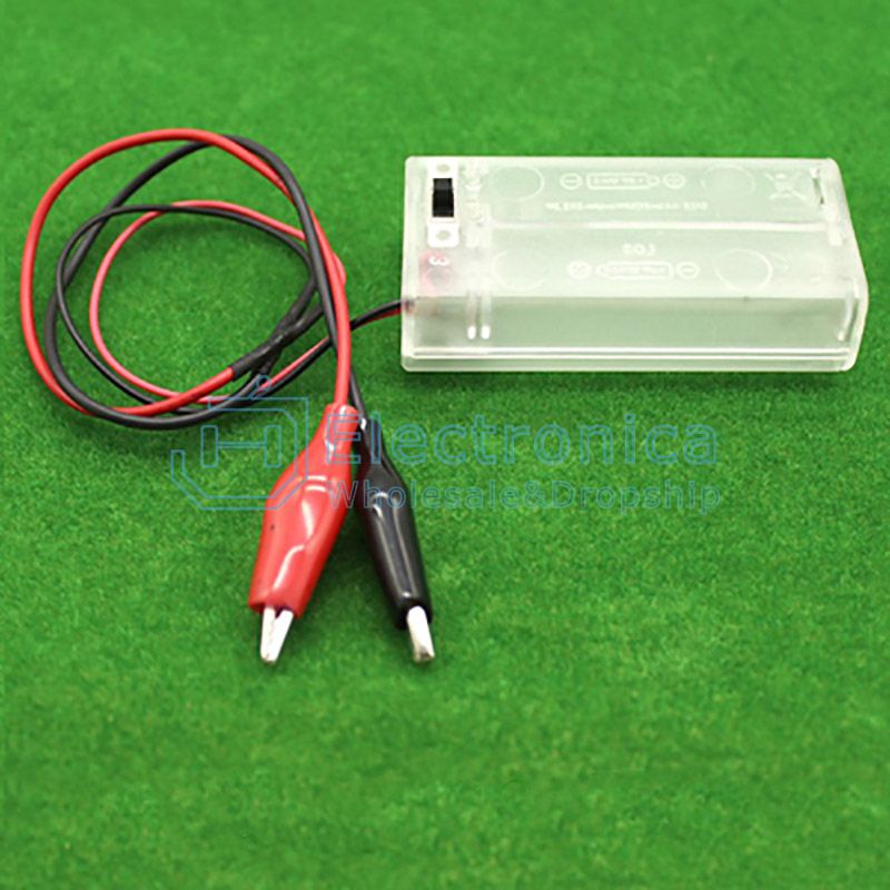 2xAA Battery Case with Crocodile Clip