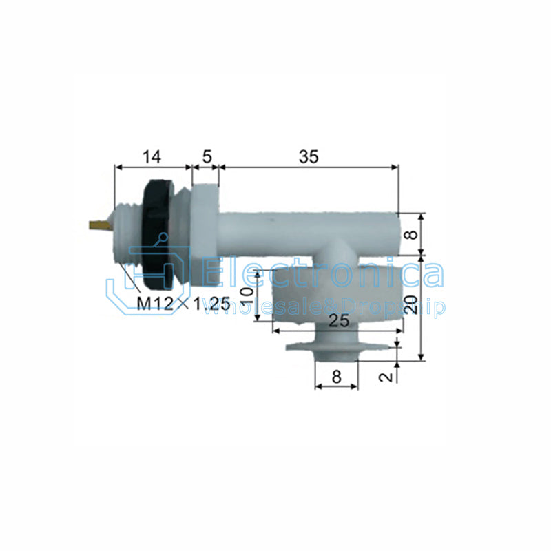 Liquid Water Level Sensor White PP Right Angle Float Switch