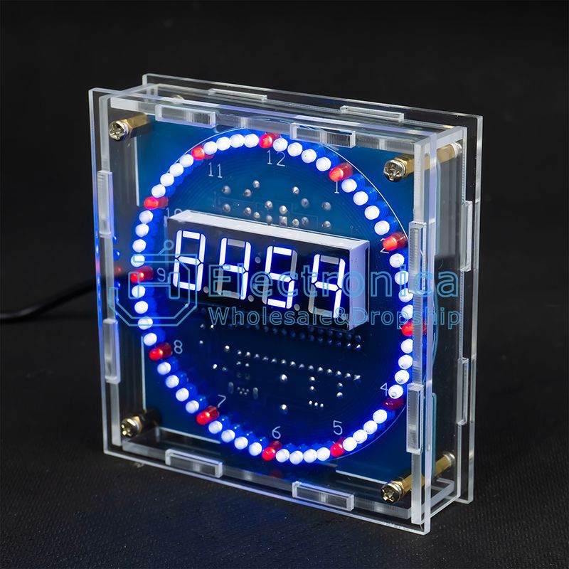 4Bit Rotating LED Clock DIY Kit - I Found Tech Chinese Warehouse Import - Option 33593;33596