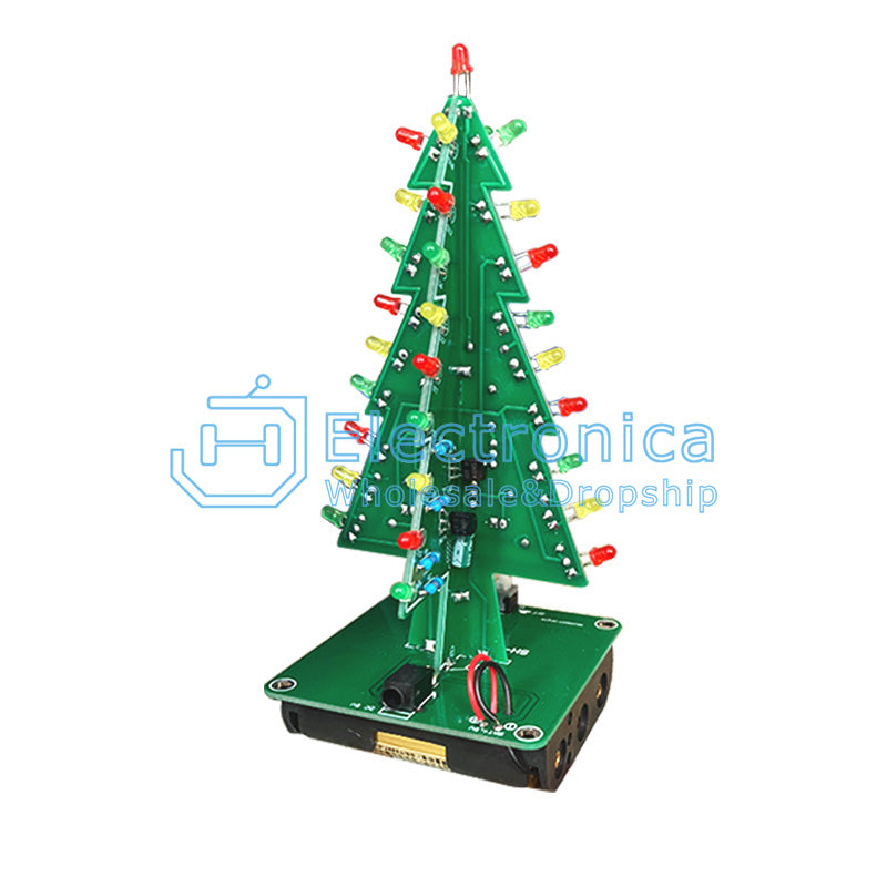 3D Christmas Tree DIY Kit - I Found Tech Chinese Warehouse Import - Colorful LED colors kit+battery holder