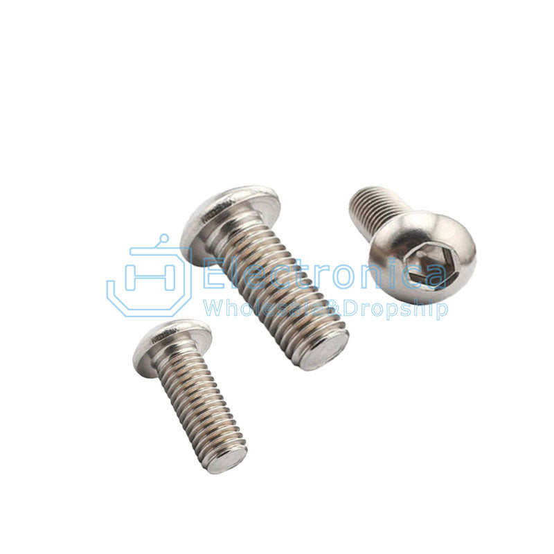 Grade 4.8 Galvanized Half Round Hexagon Socket Screw - I Found Tech Chinese Warehouse Import - 6*10 nickel plating