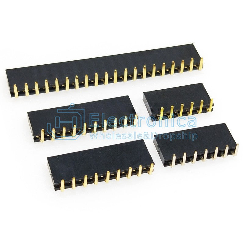2.54mm 1*2/3/4/5/6/7/8/9/10/20/40P 90 Degree Curved Female Seat - I Found Tech Chinese Warehouse Import - 1*10P Bent Pin