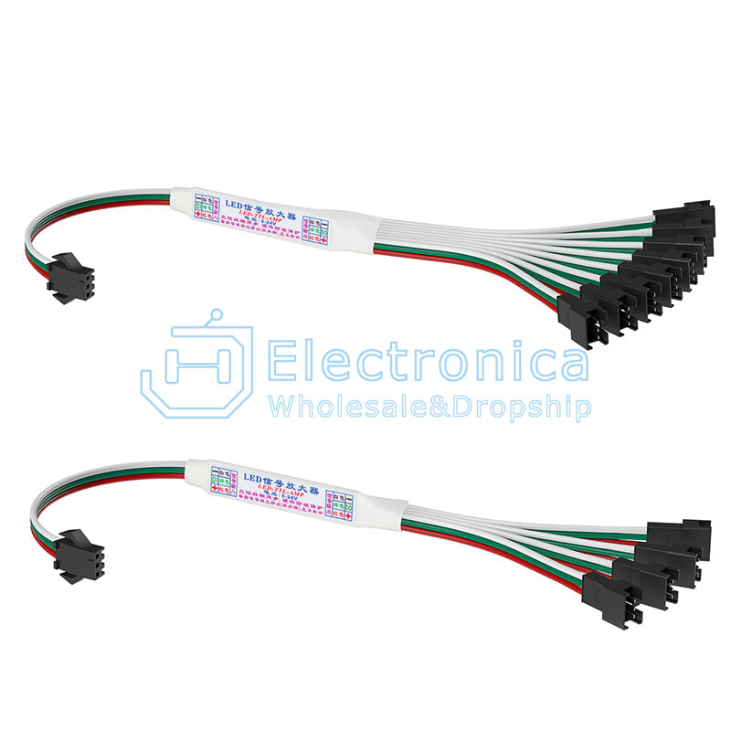 Mini 1 to 4/8 RGB LED Strip Signal Amplifier for WS2811/2812B/16703 - I Found Tech Chinese Warehouse Import - 1 to 4