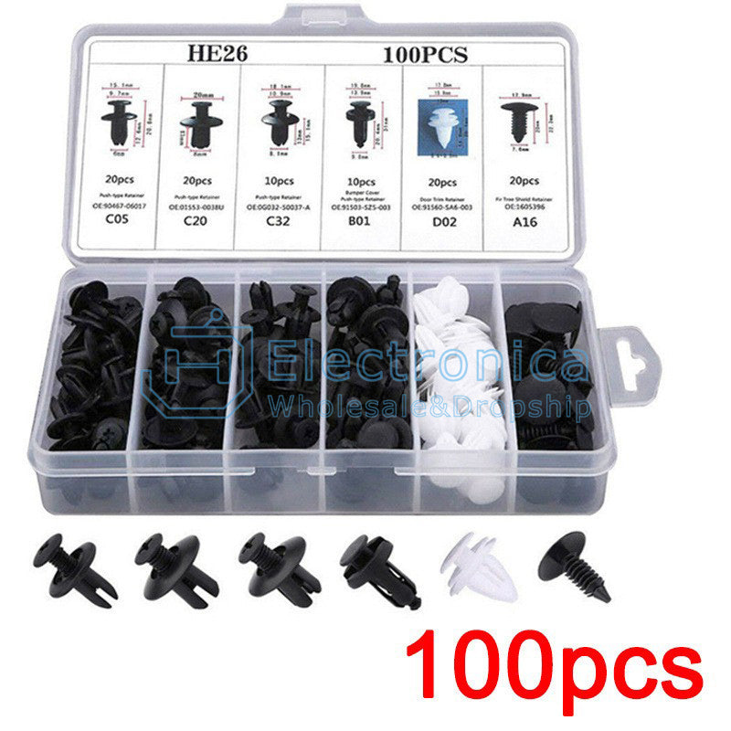 100pcs/Box HE26 Universal Car Interior Plate Fixed Buckle - I Found Tech Chinese Warehouse Import