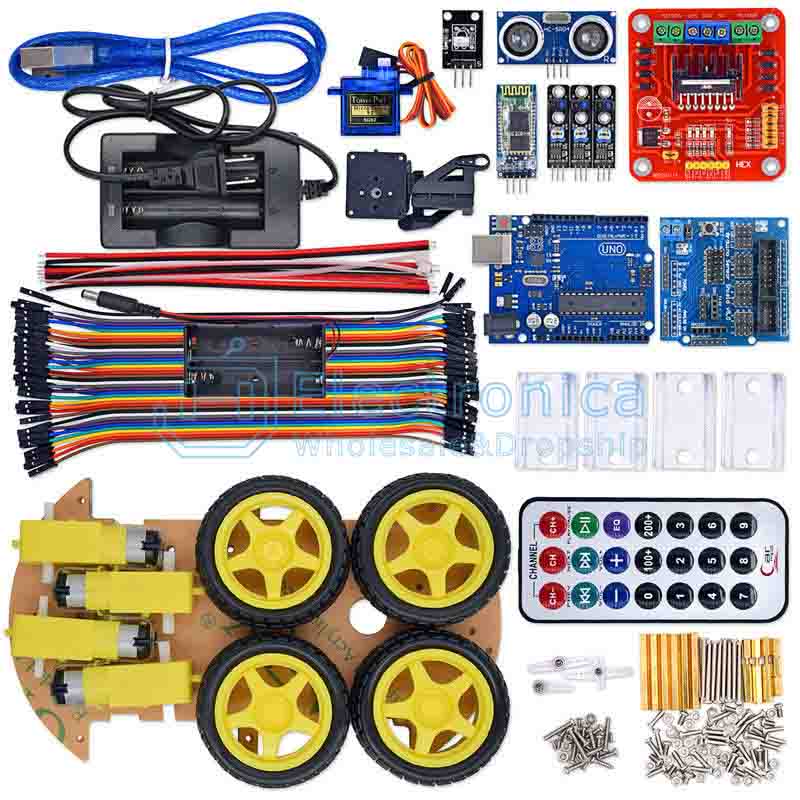 Multifunction Bluetooth Controlled Smart Car Kit - I Found Tech Chinese Warehouse Import - With UNO-R3 with 328P(Made in...