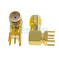 Curved Feet SMA-KWE Outer Screw Inner Hole RF Antenna Base 90 Degree Connector