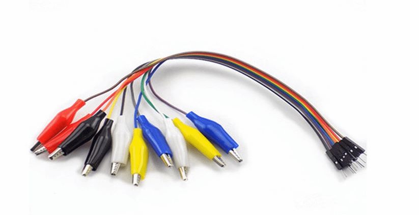 Alligator Clip to Male Jumper Wire Bundle product image for electronics and prototyping use