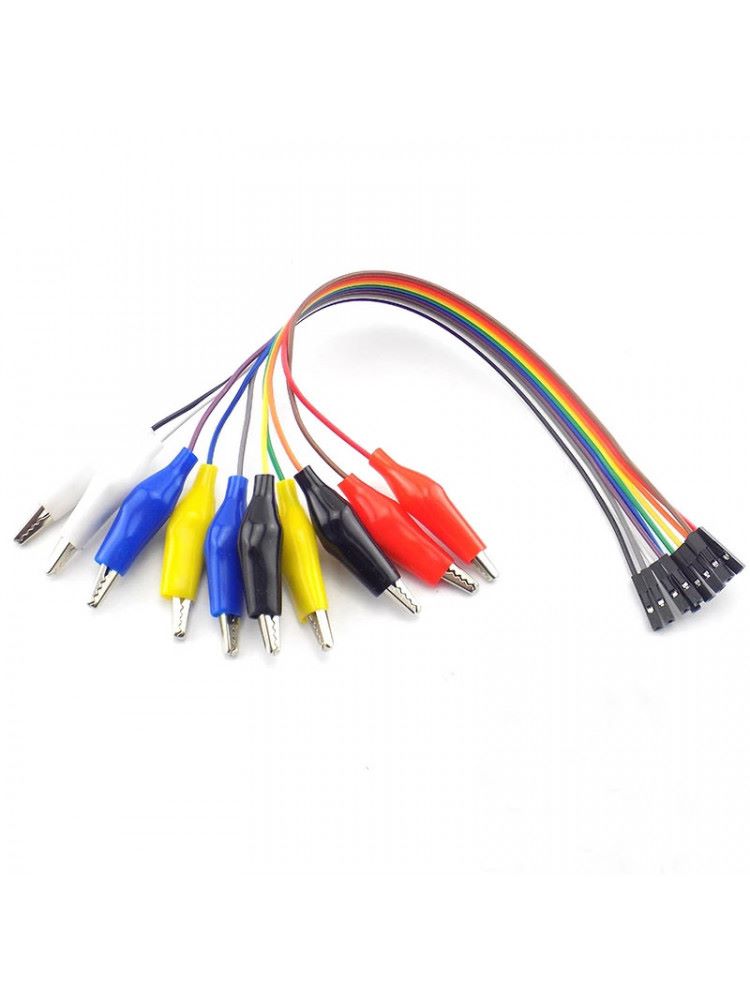 Alligator Clip to Female Jumper Wire Bundle product image for electronics and prototyping use