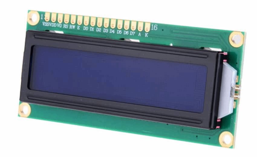 Basic 16x2 White on Blue LCD product image for electronics and prototyping use