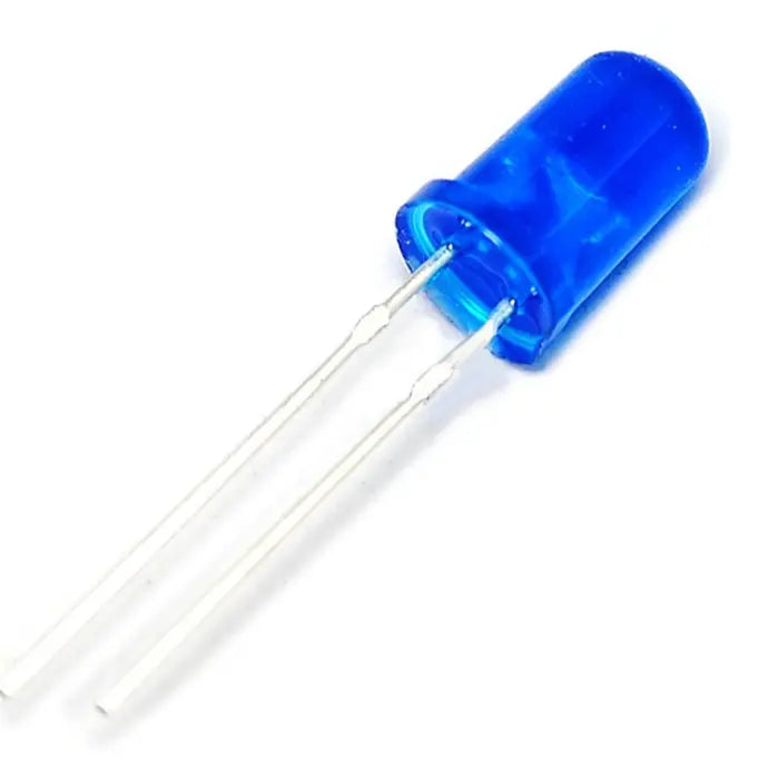 Blue 2 Pin 5mm LED Round Light Emitting (10 Pack) product image for electronics and prototyping use