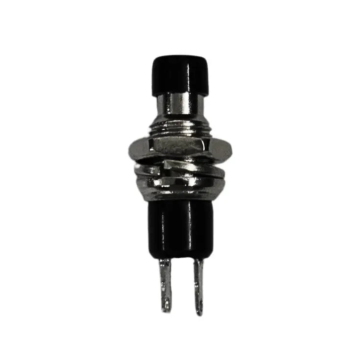 Black Momentary Push Button - Panel Mount product image for electronics and prototyping use