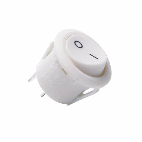 Rocker white 6A 250V product image for electronics and prototyping use