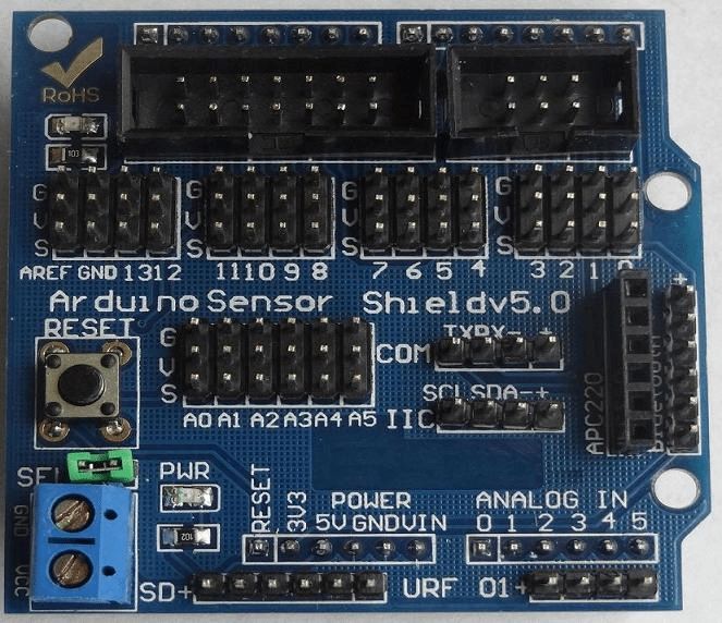 Arduino Sensor Shield V5.0 product image for electronics and prototyping use