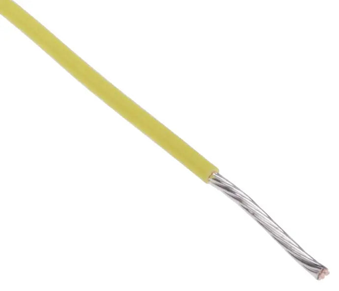 0.4mm Yellow PVC Insulated Tinned Copper Wire per Meter product image for electronics and prototyping use