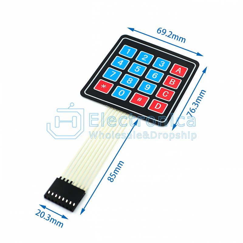 4/12/16/20 Key 1*4/3*4/4*4/4*5 Membrane Switch Keypad