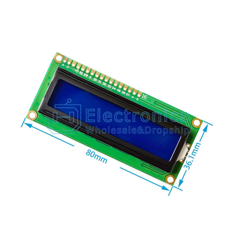 1602A LCD Blue Screen with Backlight - I Found Tech Chinese Warehouse Import - 1602A LCD Blue