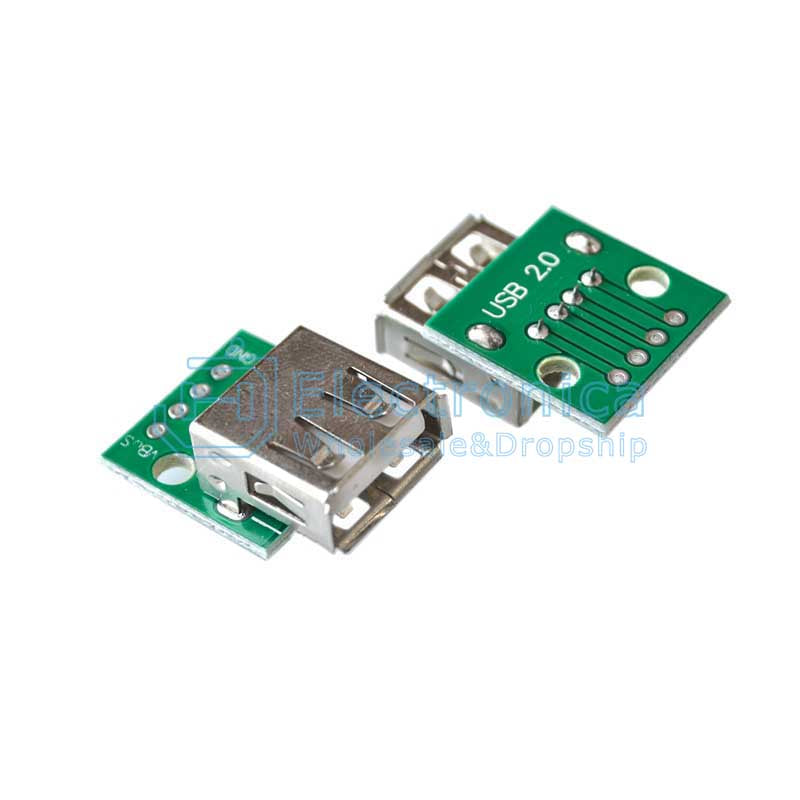 USB 2.0 Female to DIP 2.54mm Adapter Board - I Found Tech Chinese Warehouse Import - 10PCS