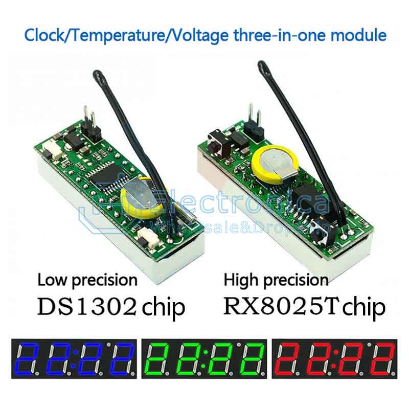 RX8025 DS1302 LED Electronic Clock High Precision Clock Module - I Found Tech Chinese Warehouse Import - Blue DS1302 Chip