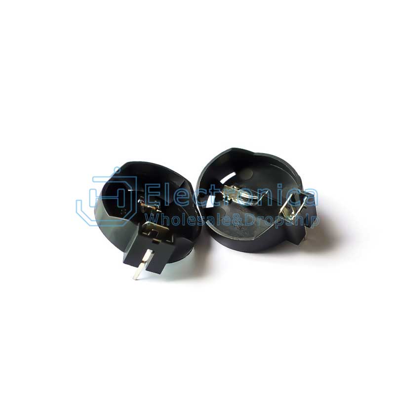 CR2025 CR2032 3V Button Battery Holder Case Black Round - I Found Tech Chinese Warehouse Import - 10PCS