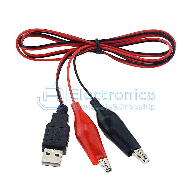 Red Black Alligator Test Clips to USB Connector Cable - I Found Tech Chinese Warehouse Import