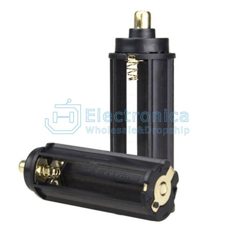 Black Cylindrical 3 AAA Battery Holder for Flashlight Lamp - I Found Tech Chinese Warehouse Import