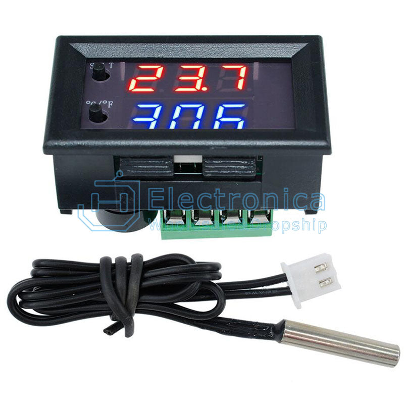 W1209WK Dual Digital Temperature Controller - I Found Tech Chinese Warehouse Import - AC110-220V red-blue