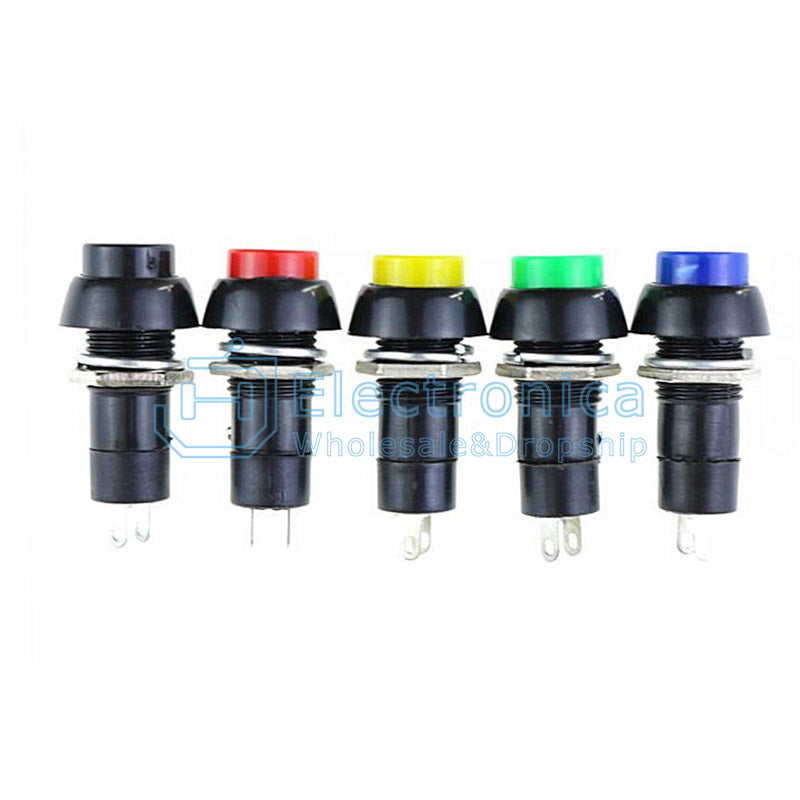 12MM PBS-11 Momentary Round Push Button Switch - I Found Tech Chinese Warehouse Import - Self-locking black(10pcs)
