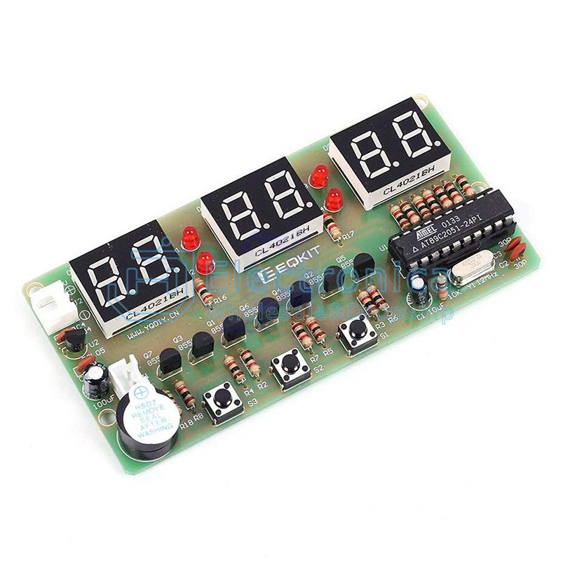 6Bits AT89C2051 LED Chip Electronic Alarm Clock Kit - I Found Tech Chinese Warehouse Import