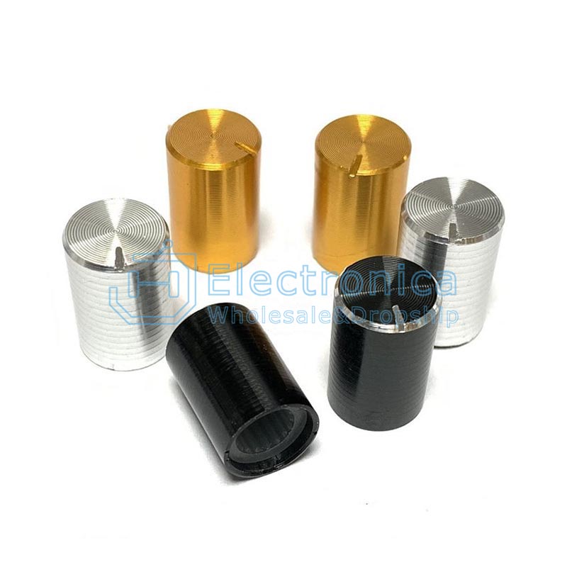 Aluminum Alloy Potentiometer Knob Cap - I Found Tech Chinese Warehouse Import - Black 5pcs