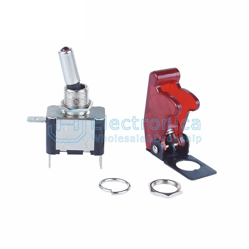 12V 20A 12MM Toggle Switch With Safety Aircraft Flip Up Cover - I Found Tech Chinese Warehouse Import