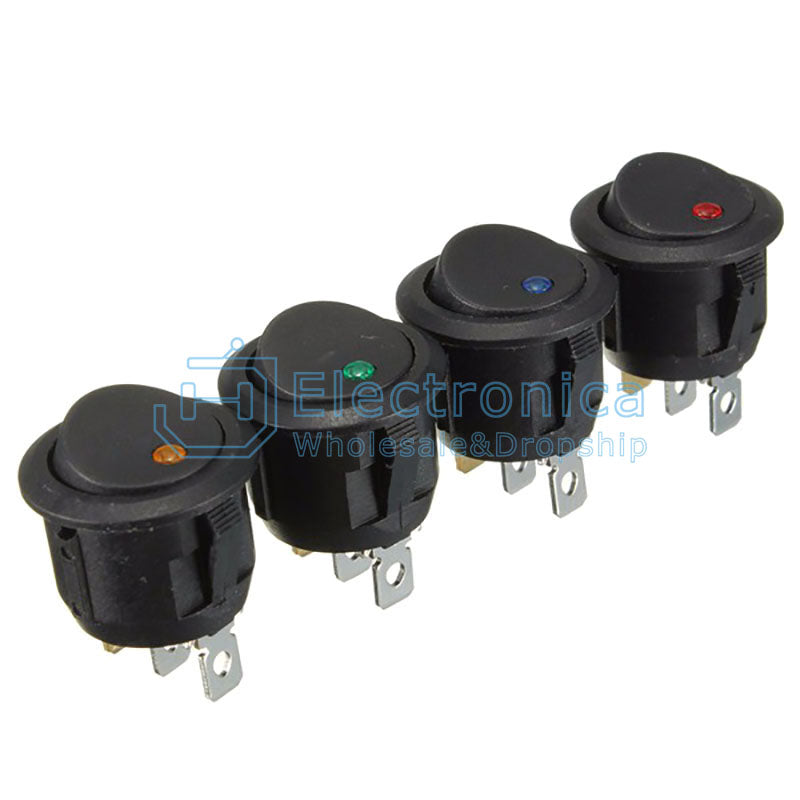 3 Pins Round ON/OFF Rocker Push Button Switch - I Found Tech Chinese Warehouse Import - Blue