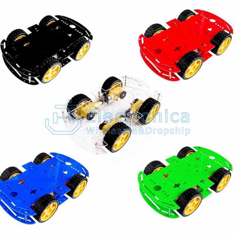 4WD Smart Robot Car Chassis Kit - I Found Tech Chinese Warehouse Import - Black Double Chassis
