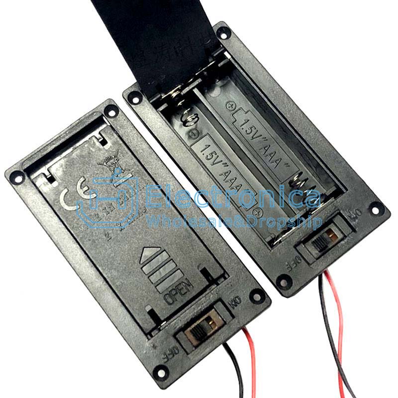 2×AAA Embedded Battery Box with Cover and Swotch - I Found Tech Chinese Warehouse Import - With cable