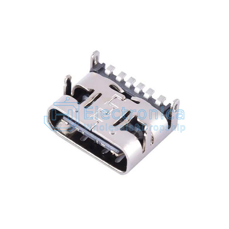 USB3.1 Type-C 6Pin SMD Female Socket Connector with 4 Fixed Feet - I Found Tech Chinese Warehouse Import - With shrapnel...