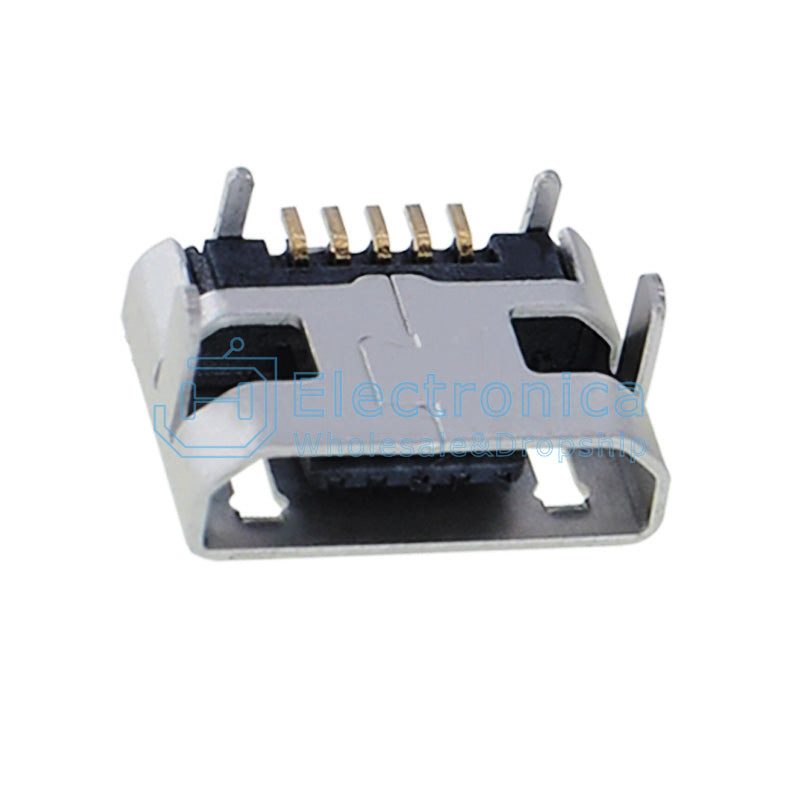 Mike Horns 5Pin Micro USB Female Socket Connector with Fixed Four Feet - I Found Tech Chinese Warehouse Import - Crimping...