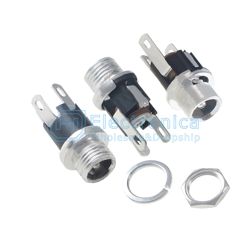 DC025M DC-025 5.5*2.1/5.5*2.5mm Threaded/Unthreaded Power Socket - I Found Tech Chinese Warehouse Import - 5.5*2.1...